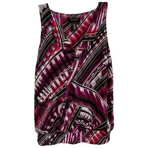 White House Black Market Crossover Geo Print Sleeveless Blouse Top, Size Small